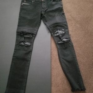 ZARA man black distressed jeans. W34 L32.